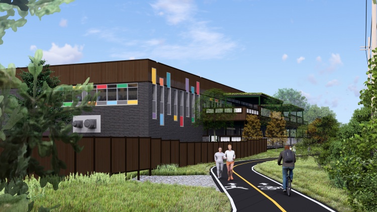 Rendering of Bartillon Shelter viewed from Stoughton Rd.